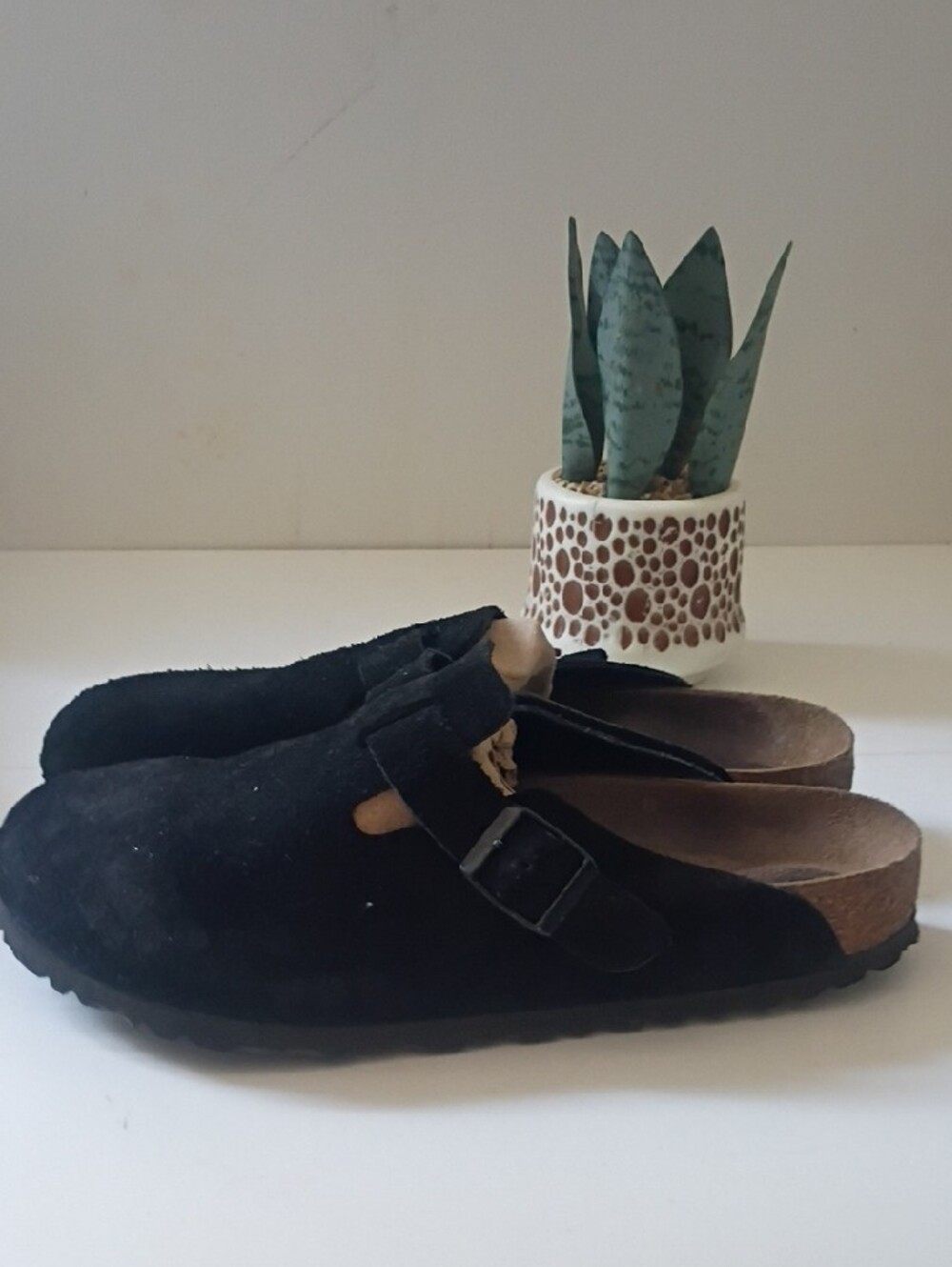 Birkenstock Boston clogs Black suede Leather Size 40 US Women's 9–9.5 - Picture 4 of 11